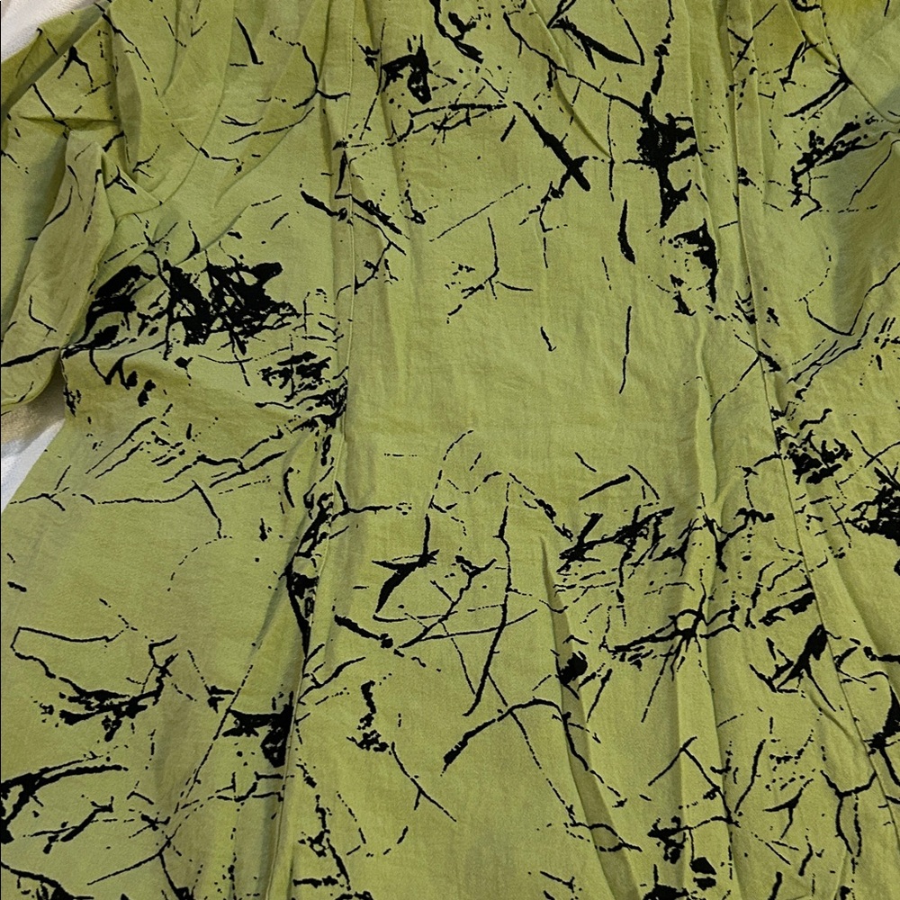 Habitat Olive Green Button-Front Printed Blouse - Picture 9 of 10